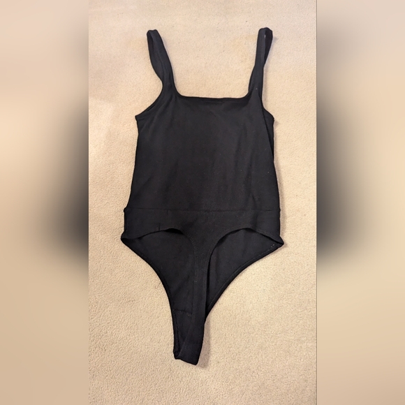 Open Edit from Nordstrom, black cotton corset body suit, size XS - Picture 2 of 4
